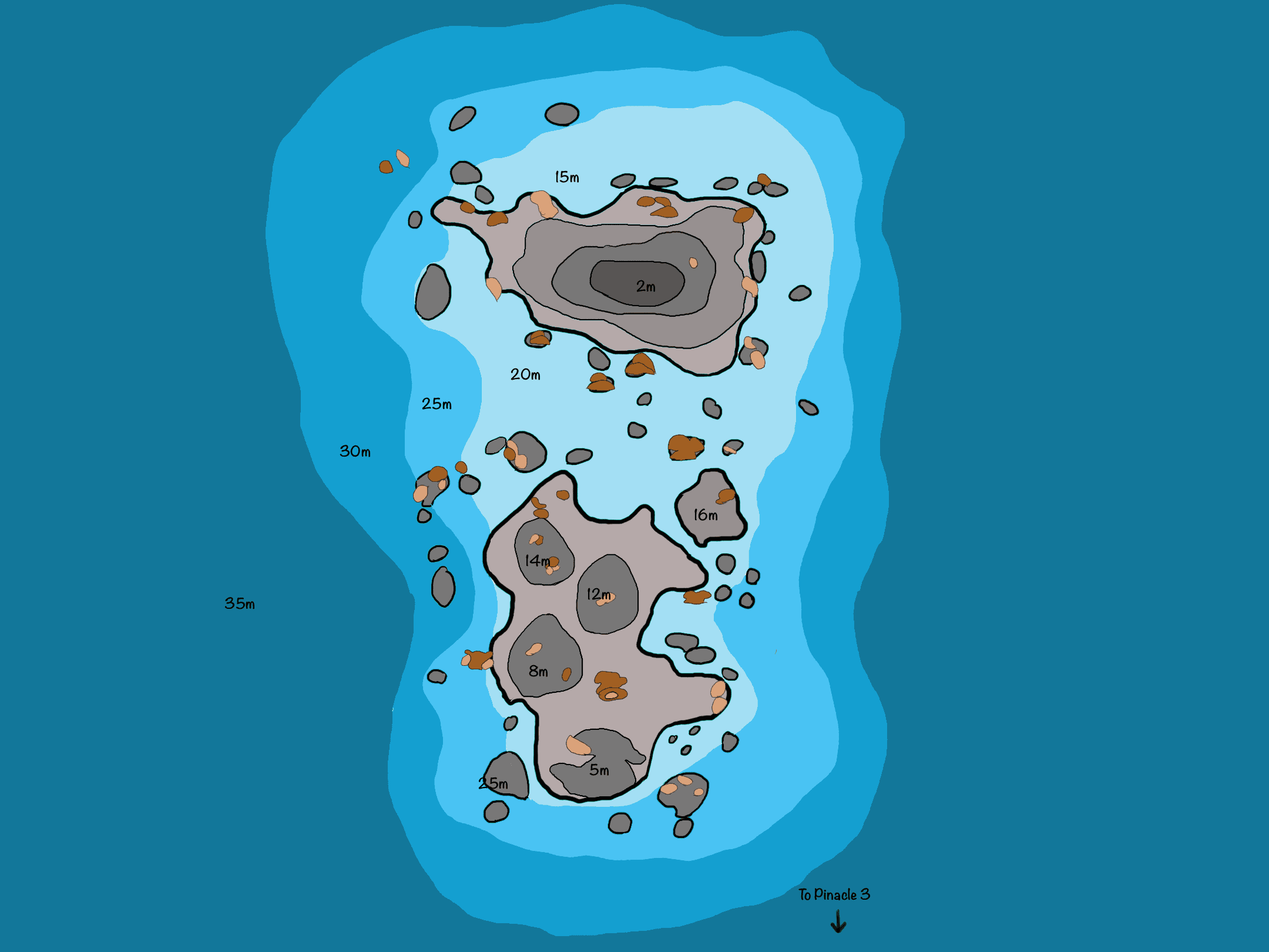 Cхема дайв-сайта Шарк Пойнт (Shark Point)