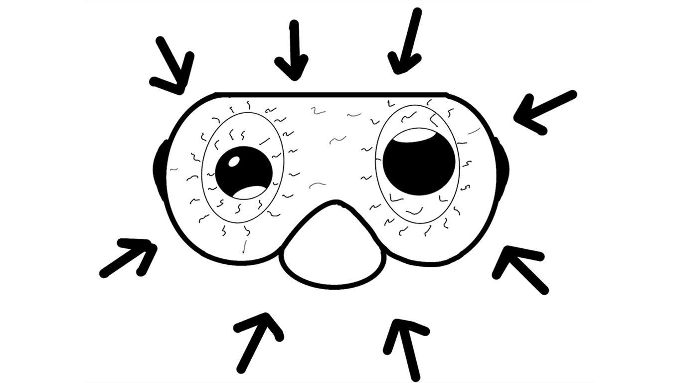 Давление на воздушную полость в маске Давление на воздушную полость в маске